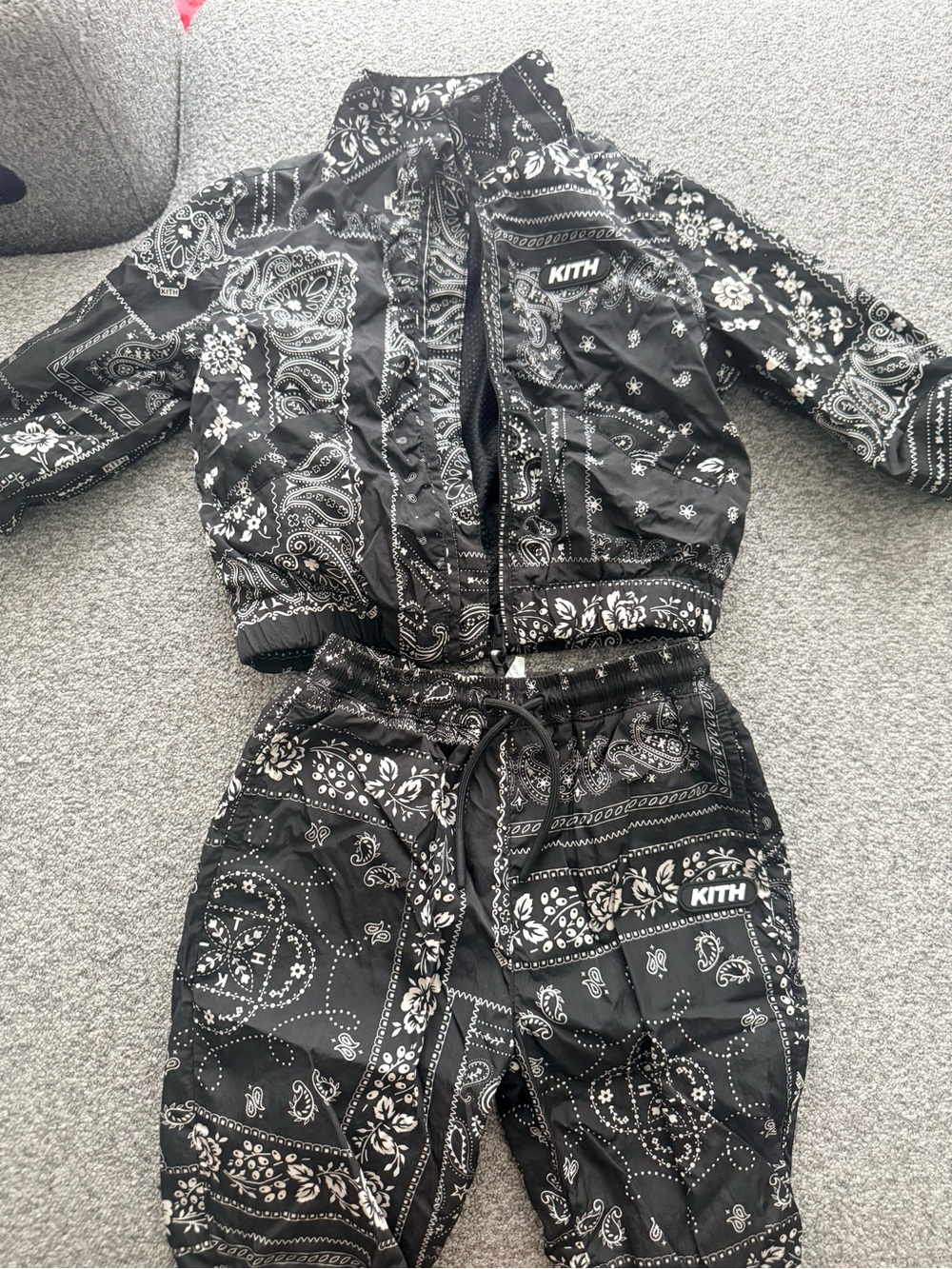 Kith Black & White Bandana-Print Track Jacket and Pants